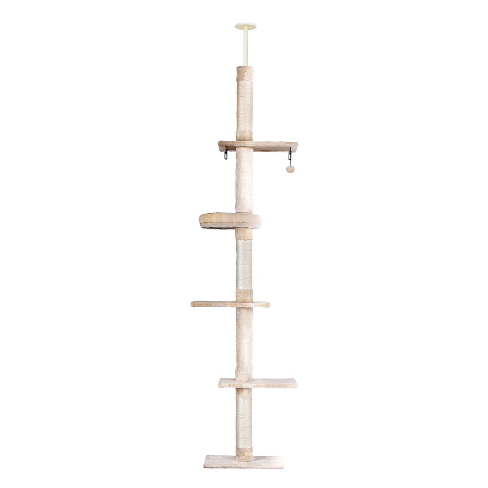 Floor-to-Ceiling Cat Tree Tower – Adjustable 290cm Scratching Post