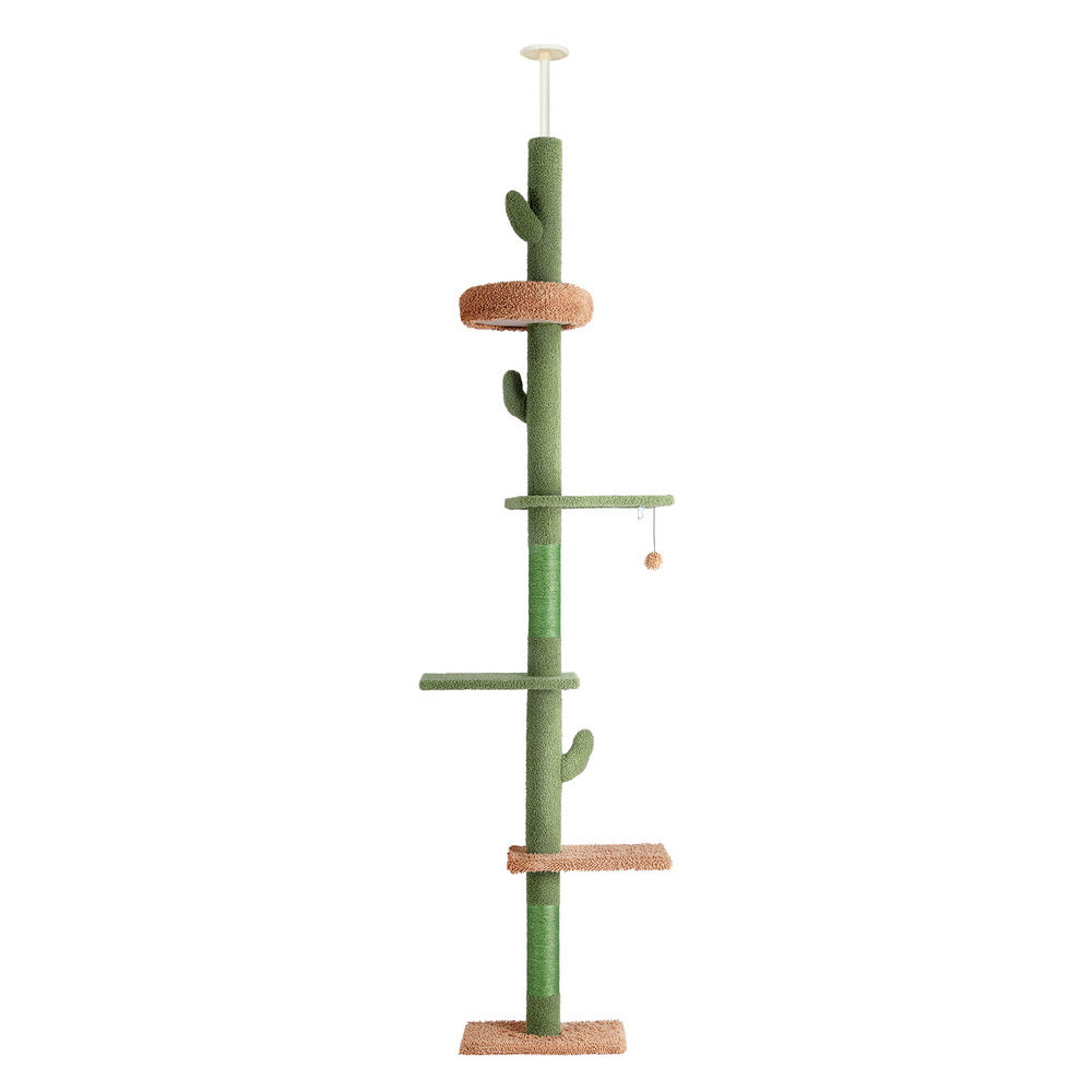 Floor-to-Ceiling Cat Tree Tower – Adjustable 290cm Scratching Post