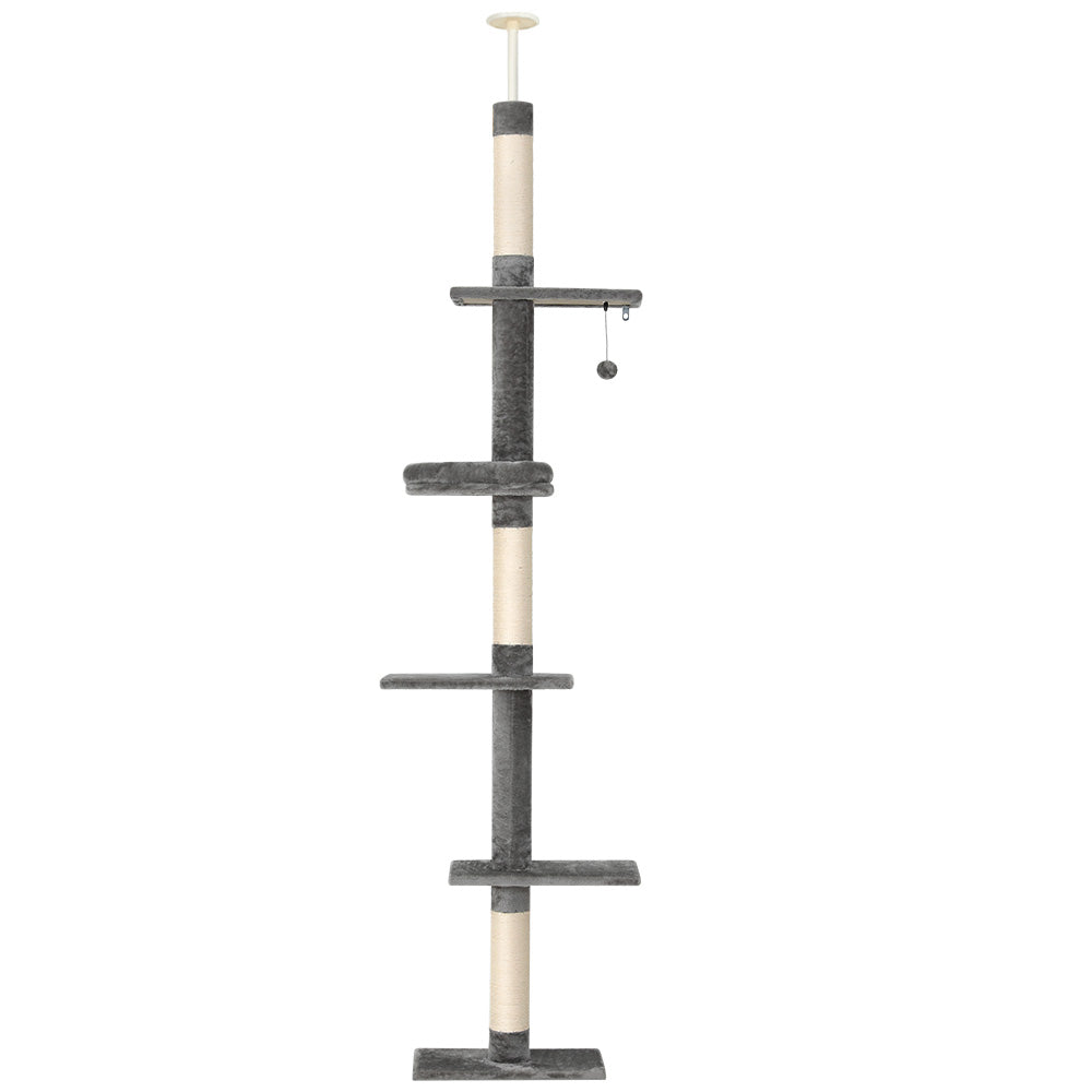 Floor-to-Ceiling Cat Tree Tower – Adjustable 290cm Scratching Post