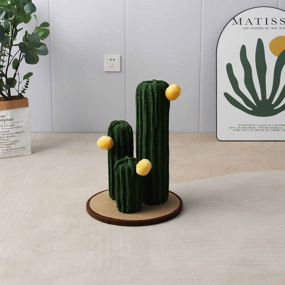 Cactus Cat Scratching Post – Multi-Level Indoor Cat Scratcher with Toy