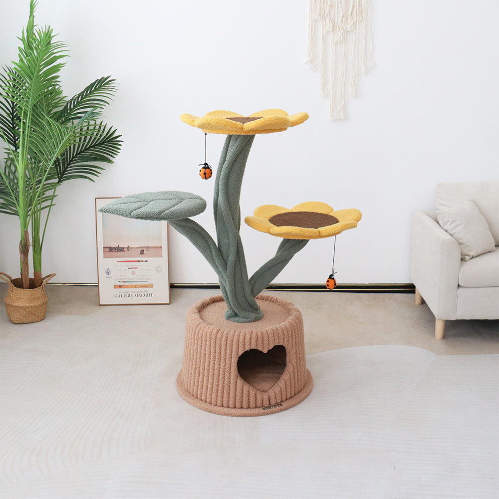 Sunflower Cat Tree – Flower Pot Cat House