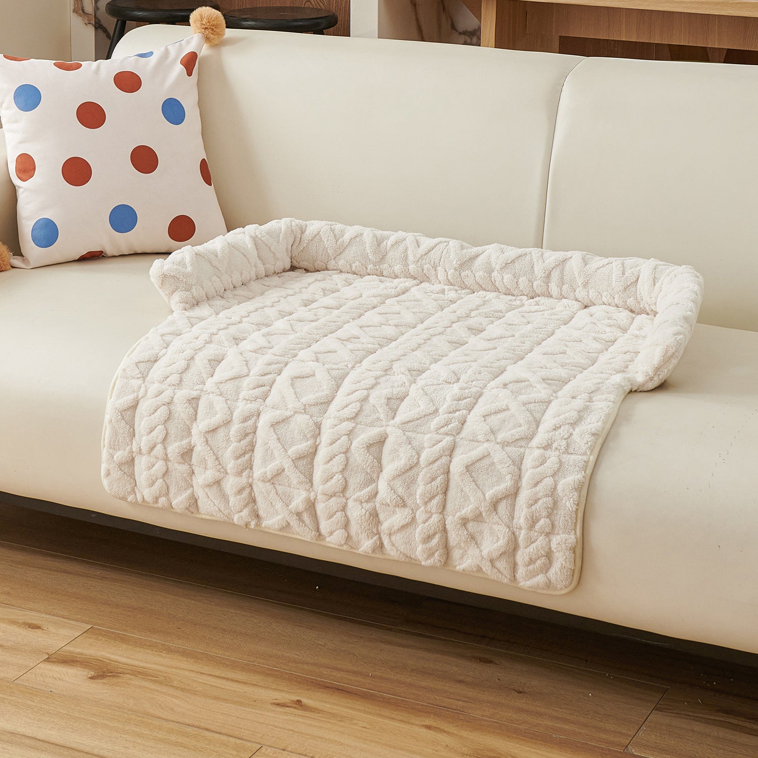 Critter Co Calming Pet Sofa Protector Bed – Non-Slip Bolster Cushion for Cats & Dogs