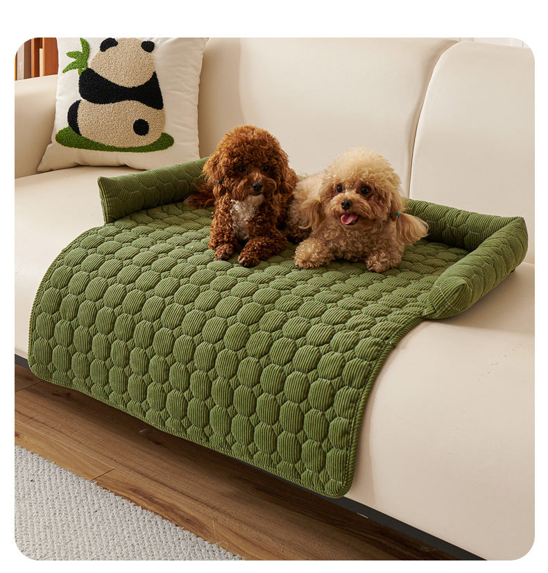Critter Co Calming Pet Sofa Protector Bed – Non-Slip Bolster Cushion for Cats & Dogs