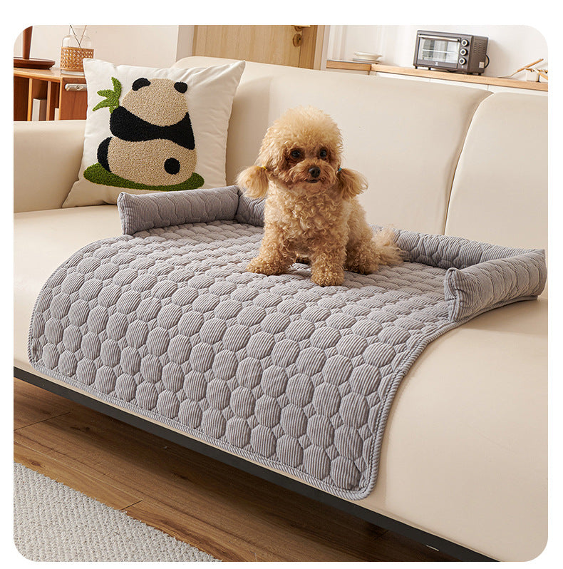Critter Co Calming Pet Sofa Protector Bed – Non-Slip Bolster Cushion for Cats & Dogs